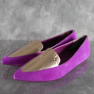 NIB Ted Baker Oleshky Purple/Metallic Leather Ballet Flats  5 US 3 UK 36 EU ANB